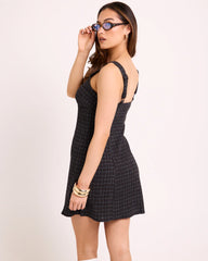 Dusk Seersucker Check Mini Dress