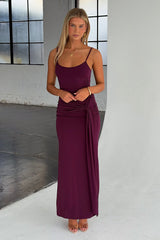 Anna Wrap Maxi Dress - Plum
