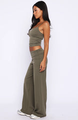 Core Strengths Wide Leg Pants Khaki