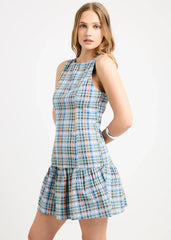 Amelie Check Seersucker Mini Dress