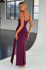Anna Wrap Maxi Dress - Plum