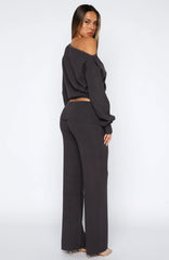 Can't Find The Words Knit Pants Charcoal
