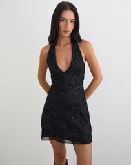 Codami Mini Dress in Sequin Knit Black