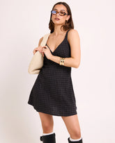 Dusk Seersucker Check Mini Dress