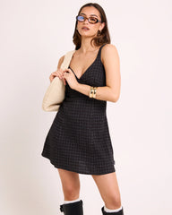 Dusk Seersucker Check Mini Dress
