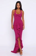 Main Character Energy Mesh Maxi Dress Fuchsia
