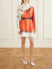 Stolen Jewels Medusa-embellished belted printed silk-twill mini dress