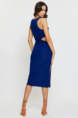 Blue Midi Dress Sleeveless