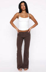 Getting You Close Pants Chocolate Pinstripe