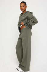 Test Drive Wide Leg Sweatpants Khaki