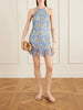Crocheted halterneck mini dress