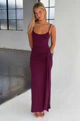 Anna Wrap Maxi Dress - Plum