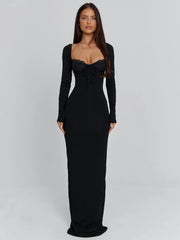 DIONNE LONG SLEEVE MAXI DRESS BLACK