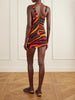 Printed mesh mini dress