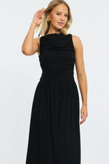 Black Maxi Dress Boat Neck