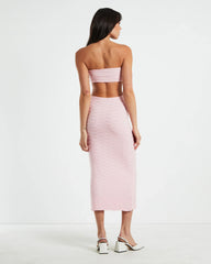 Alana Keyhole Knit Midi Dress in Pink