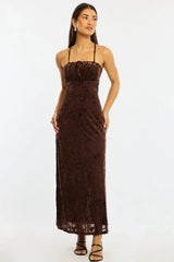 Brown Midi Dress Strappy