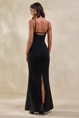 Zavira | Black Square-Neck Maxi Dress