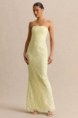 Suzie | Lemon Lace Bandeau Maxi Dress