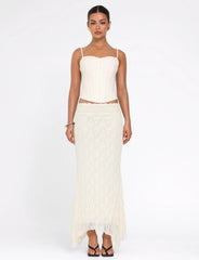 ANTONELLA MIDI SKIRT - WHITE : LACE : CREAM