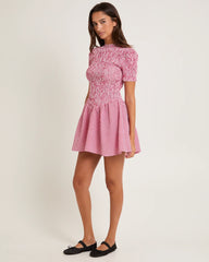 Bonnie Shirred Bubble Mini Dress