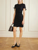 Tie-detailed ribbed stretch-cotton jersey mini dress