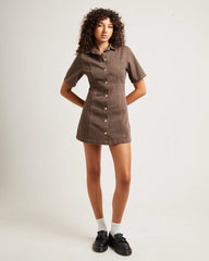 Rio Denim Mini Dress Washed Sepia