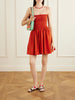 Shirred organic cotton-poplin mini dress