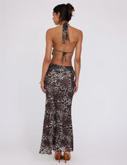 PEARL MAXI SKIRT - MULTI : LEOPARD