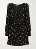 Ruffled floral-print crepe mini dress