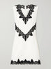 Minna lace-appliquéd cotton-faille mini dress