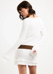 Kerala Frilled Knit Long Safe Mini Dress