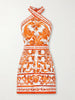 Printed cotton-poplin mini dress