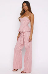 Tempt Me Not Pants Pink Stripe