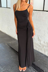 Anna Wrap Maxi Dress - Black