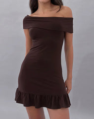 Maufa Mini Dress in Jersey Bitter Chocolate