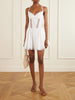 Gardenia lace-trimmed cotton-blend poplin mini dress