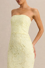 Suzie | Lemon Lace Bandeau Maxi Dress