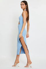 Blue Midi Dress Knit