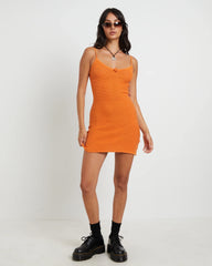 Quinn Crochet Mini Dress in Orange