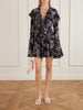 Floral-print ruffled crepe mini dress