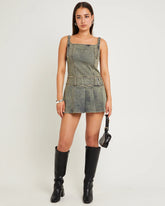 Autry Denim Pleat Mini Dress
