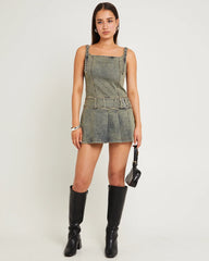 Autry Denim Pleat Mini Dress