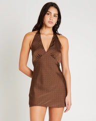 Harper Satin Halter Mini Dress