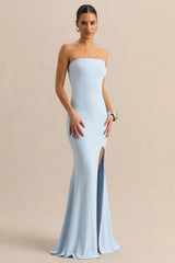 Melva | Powder Blue Bandeau Maxi Dress