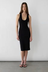 KNIT FORM RACERBACK MIDI DRESS