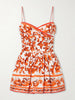 Printed cotton-poplin mini dress