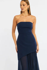 Blue Maxi Dress Strapless
