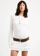 Kerala Frilled Knit Long Safe Mini Dress