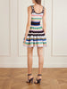 Tiered pointelle-knit mini dress
